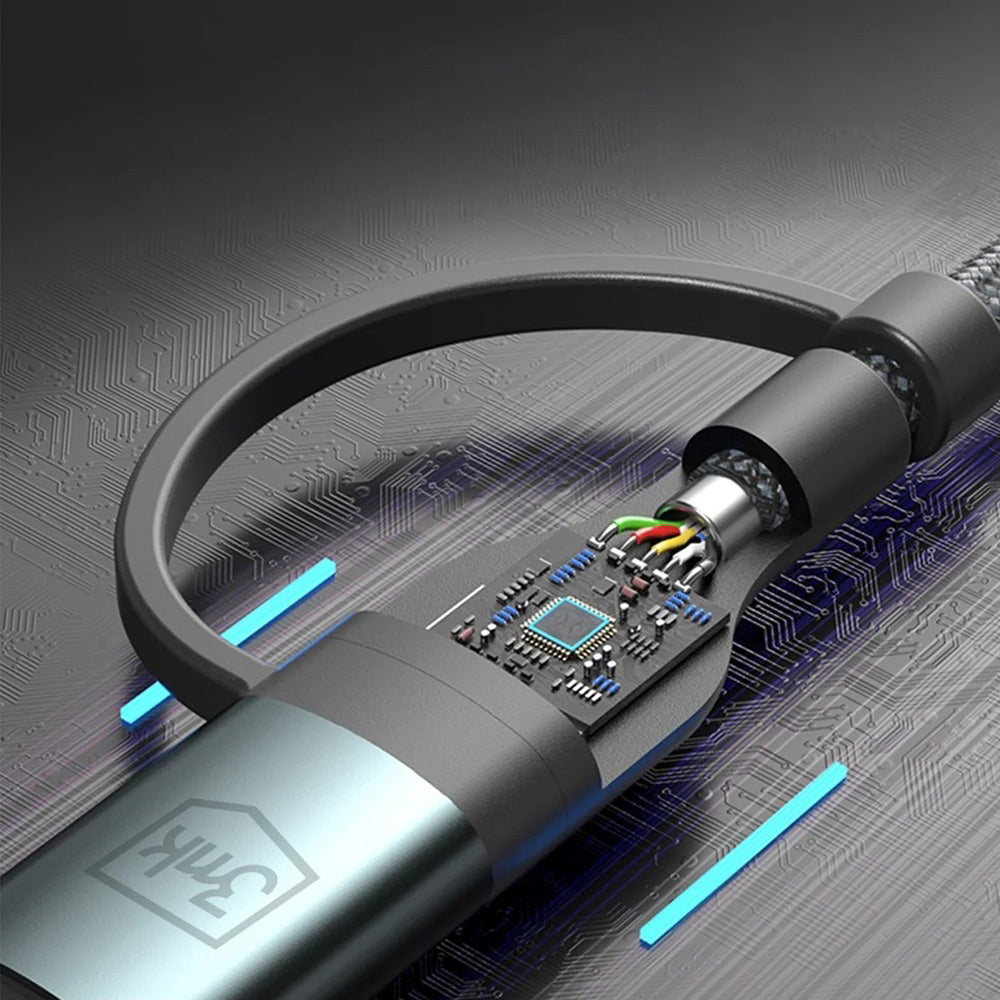 Кабел за зареждане USB-A / USB-C - Lightning / microUSB / USB-C 3MK Hyper N, 18W, 1.2m, Черен