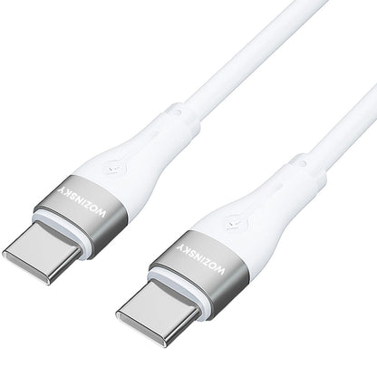 USB-C кабел за зареждане - USB-C WZK WSTCC1, 65W, 1m, бял 