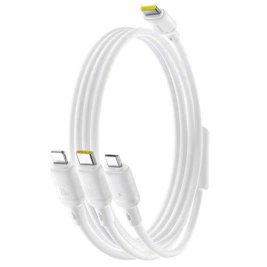 Кабел за зареждане USB-C - Lightning / microUSB / USB-C Baseus Silky 3in1, 100W, 1.5m, Бял P10377706213-00