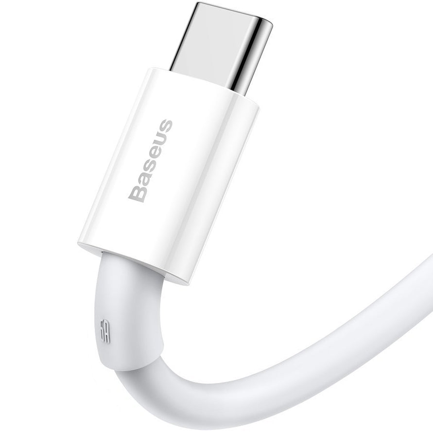 Кабел за данни и зареждане USB-A - USB-C Baseus Superior Series, 66W, 1m, бял CATYS-02