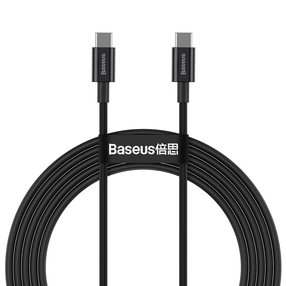 USB-C кабел за данни и зареждане - USB-C Baseus Superior Series, 100W, 2m, черен CATYS-C01