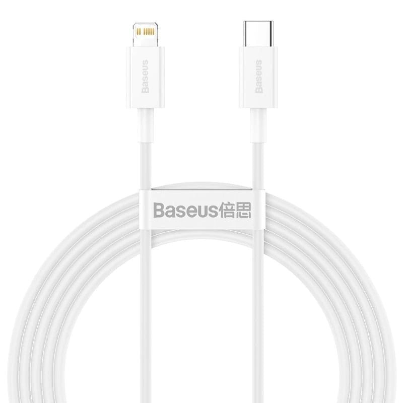 Кабел за данни и зареждане USB-C - Lightning Baseus Superior Series, 20W, 2m, бял CATLYS-C02 