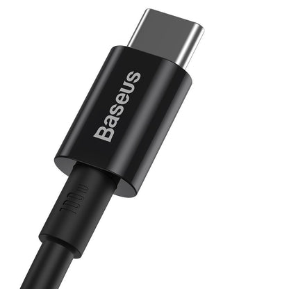 USB-C кабел за данни и зареждане - USB-C Baseus Superior Series, 100W, 2m, черен CATYS-C01