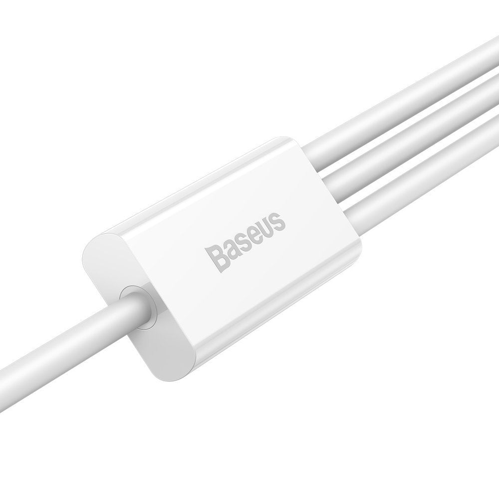 Кабел за зареждане USB-A - Lightning / microUSB / USB-C Baseus Superior 3in1 Series, 20W, 1,2 м, бял CAMLTYS-02 