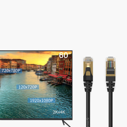Мрежов кабел Orico PUG-C7, UTP, Cat7, 0.5м, Черен