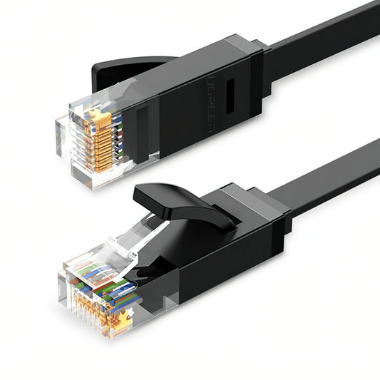 Мрежов кабел UGREEN NW102 Flat, UTP, Cat6, 3m, Черен