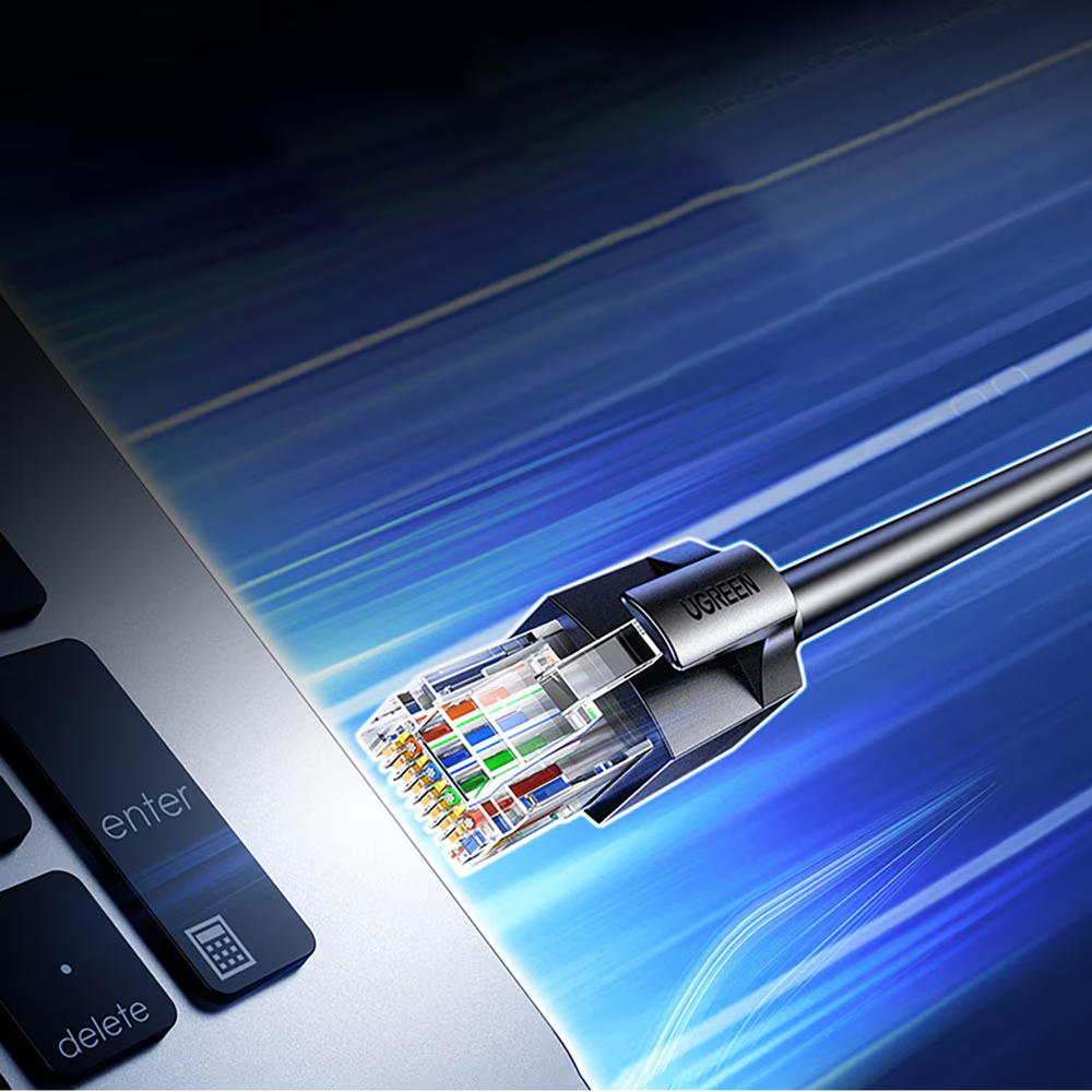 Мрежов кабел UGREEN NW316, UTP, Cat6, 8m, Черен