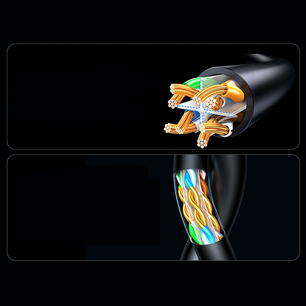Мрежов кабел UGREEN NW316, UTP, Cat6, 8m, Черен