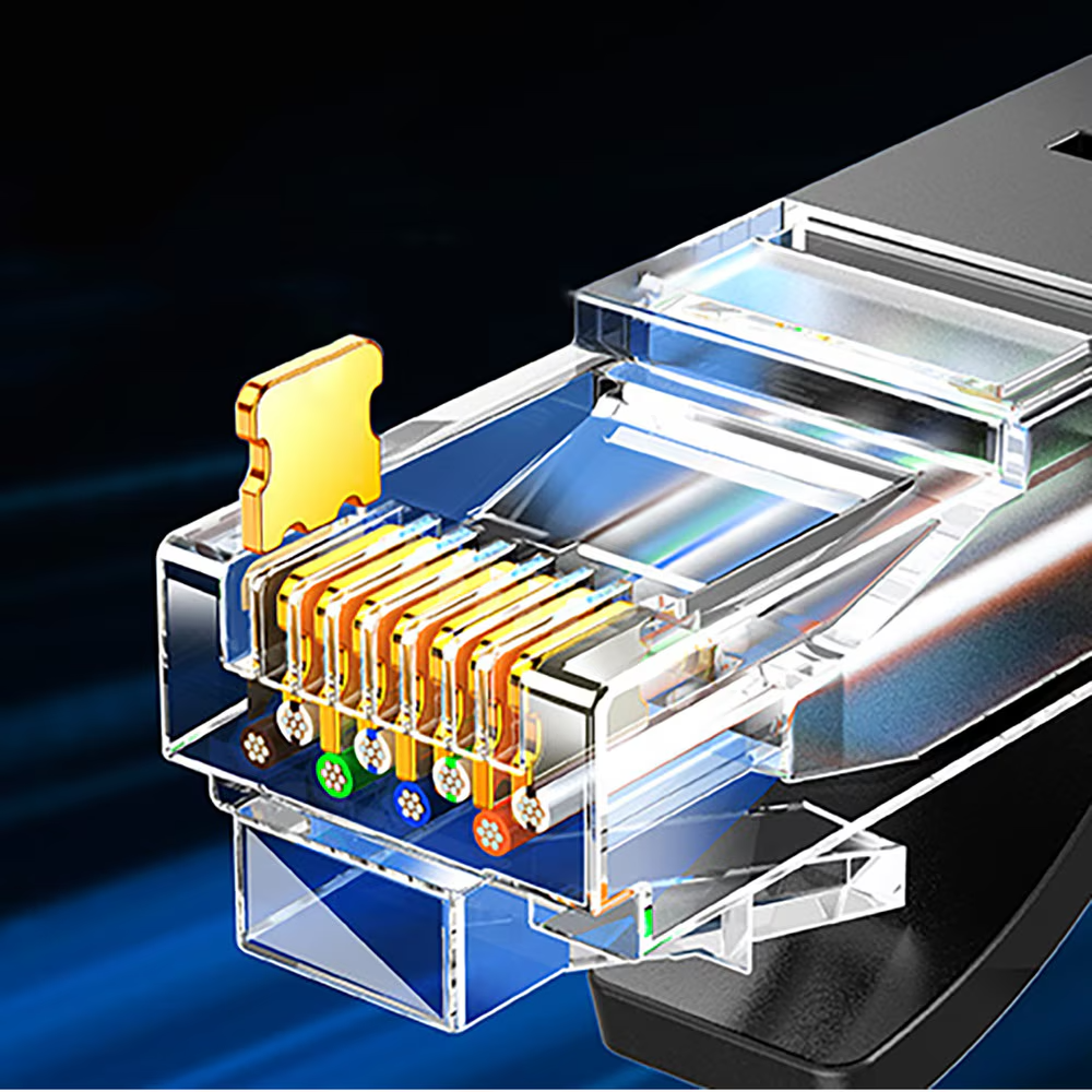 Мрежов кабел UGREEN NW316, UTP, Cat6, 8m, Черен