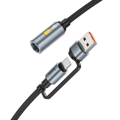 Електрическа запалка HOCO UA38B, USB-C / USB-A, 0.3m, Черен