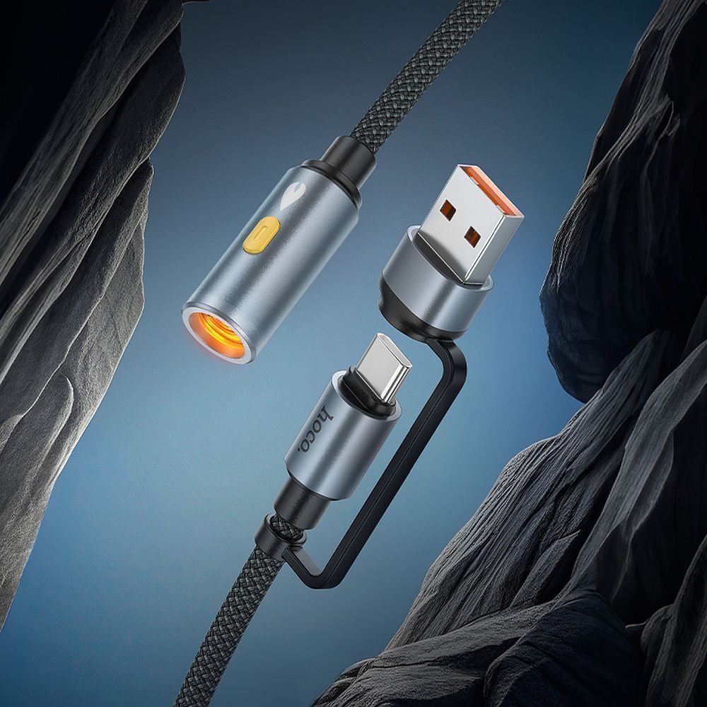 Електрическа запалка HOCO UA38B, USB-C / USB-A, 0.3m, Черен