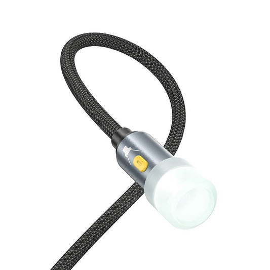 Кабел Led HOCO UA38C, USB-C / USB-A, 0.3m, Черен