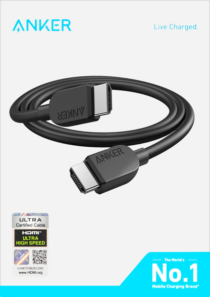 Видео кабел Anker, HDMI - HDMI, 8K, 1.8m, Черен A8742011