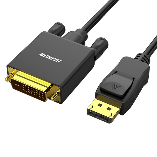 Видео кабел Benfei, DisplayPort - DVI, 1080P, 0.9м, Черен