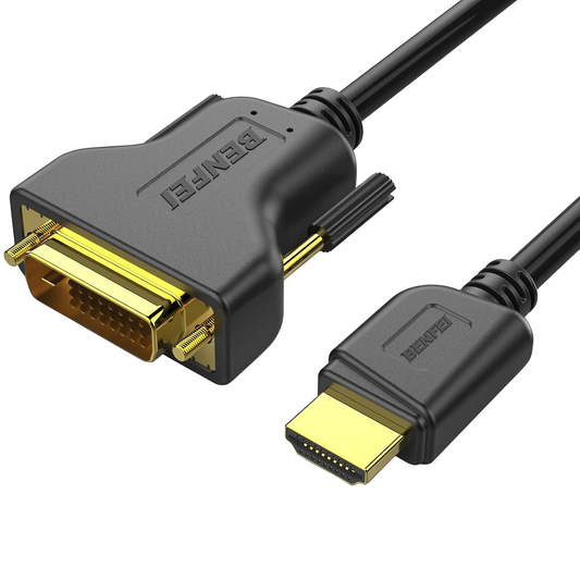 Видео кабел Benfei, HDMI - DVI, 1080P, 0.9м, Черен