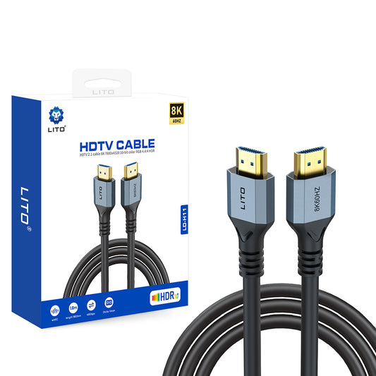 Видео кабел Lito HD119, HDMI - HDMI, 8K, 1.8м, Черен