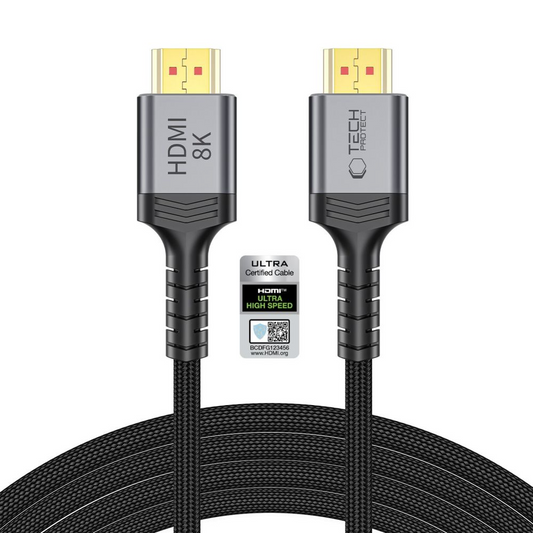 Видео кабел Tech-Protect Ultraboost 2, HDMI - HDMI, 8K, 3м, Черен