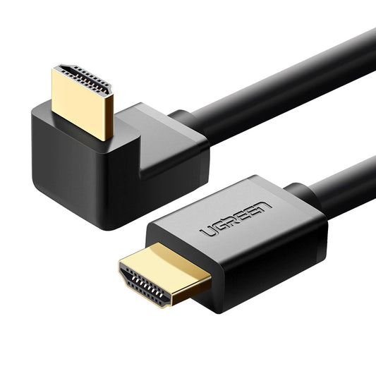 Видеокабел UGREEN ъглов, HDMI - HDMI, 4K, 2 м, черен HD103