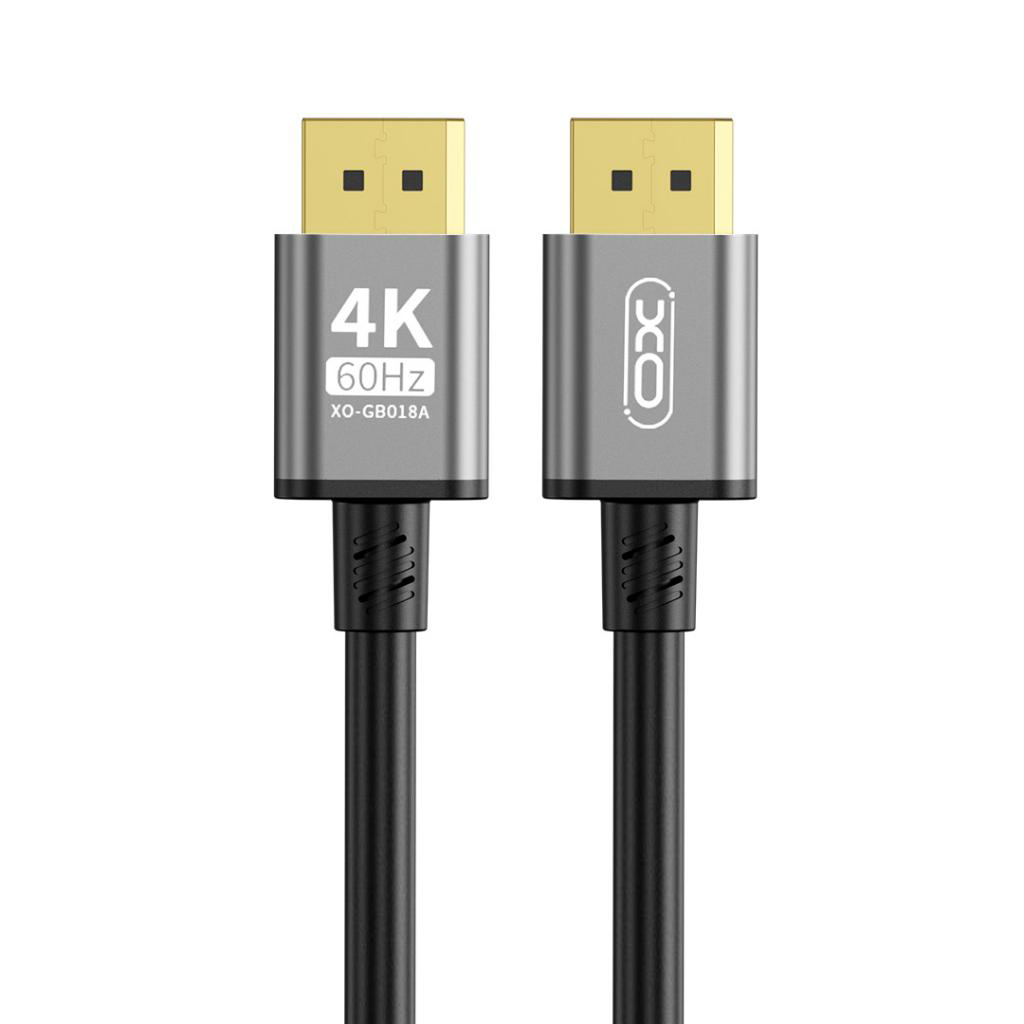 Видео кабел XO Design GB018A, DisplayPort - DisplayPort, 4K, 3m, Черен