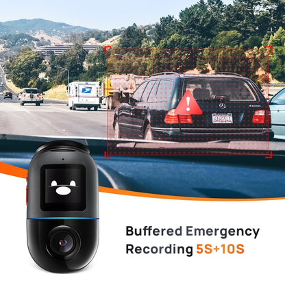 70mai Dash Cam Omni 360 X200, 1080P, 32Gb, Wi-Fi, GPS, AI, гласово управление, 1,2-инчов дисплей X200-32-BK