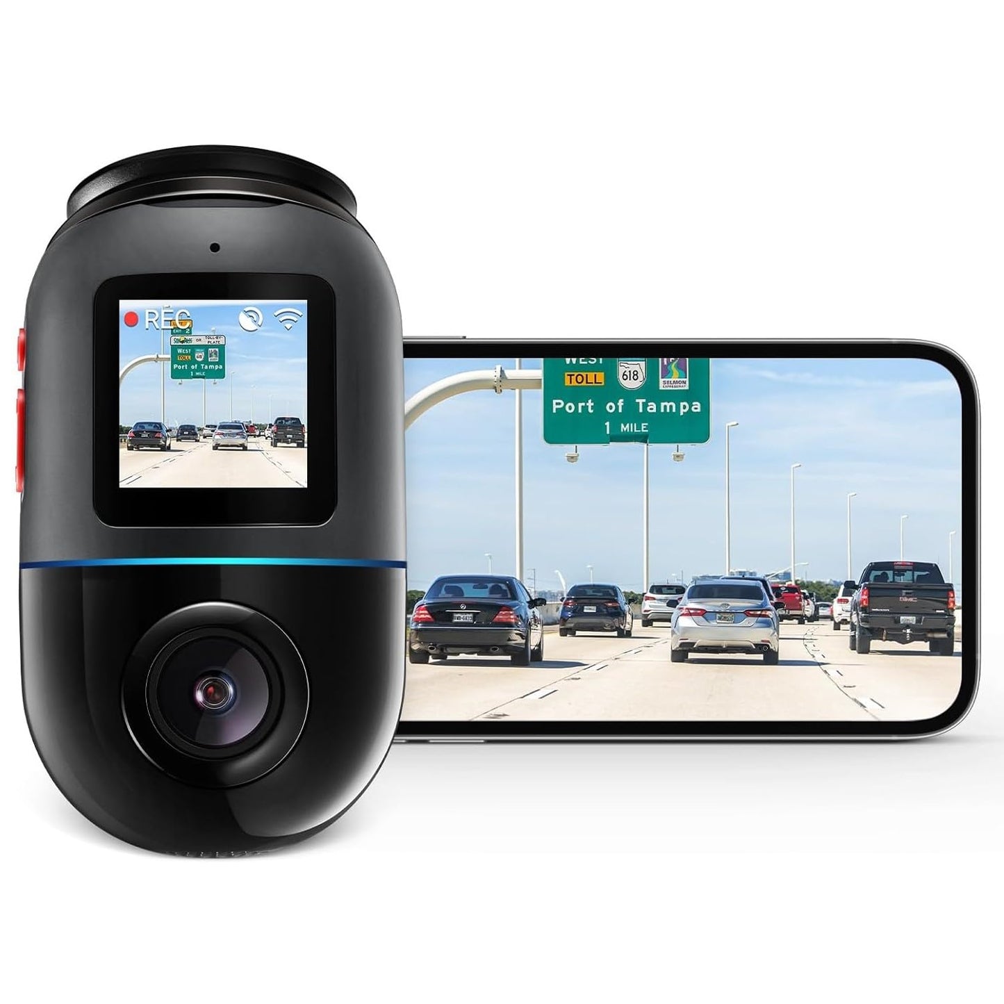 70mai Dash Cam Omni 360 X200, 1080P, 32Gb, Wi-Fi, GPS, AI, гласово управление, 1,2-инчов дисплей X200-32-BK