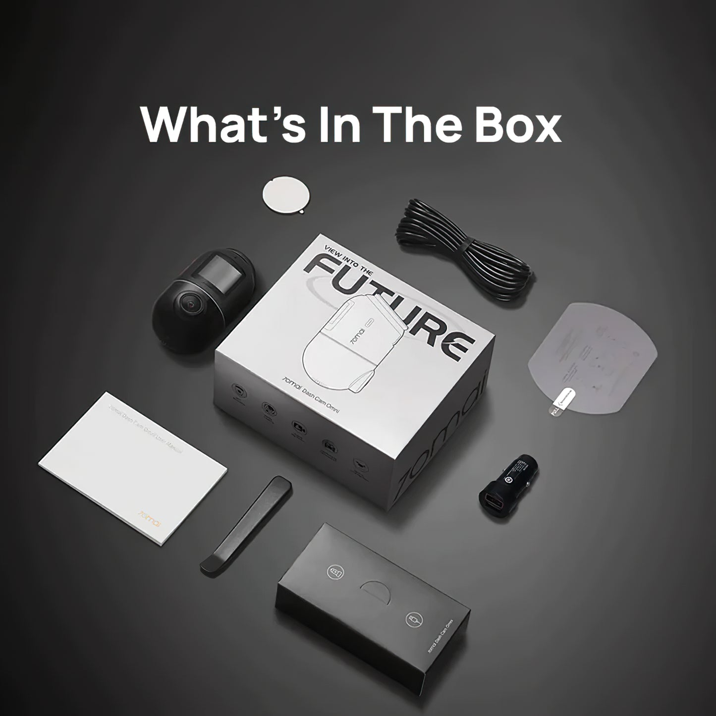 70mai Dash Cam Omni 360 X200 Car Camera, 1080P, 64Gb, Wi-Fi, GPS, AI, Voice Control, 1.2inch Display X200-64-BK