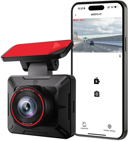 Автомобилна камера Akeeyo P1, 1080P, Wi-Fi