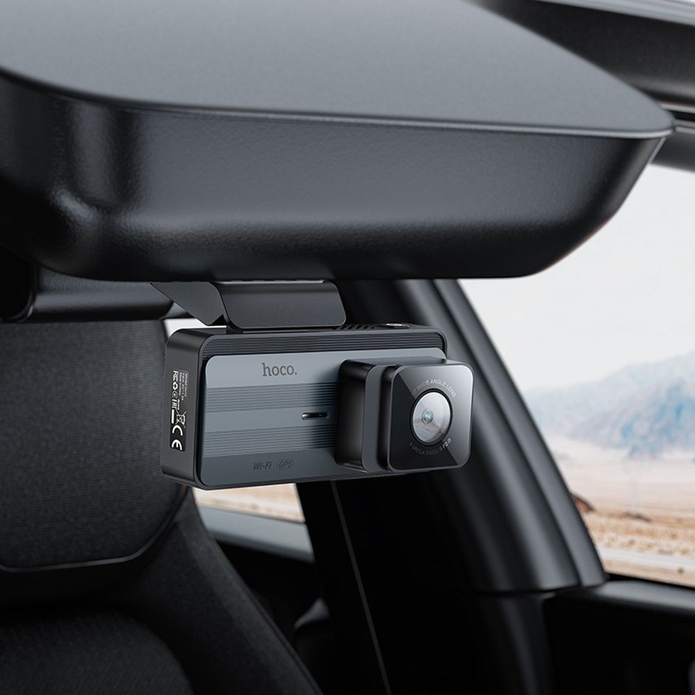 Автомобилна камера предна и задна HOCO DV12, 2K, Wi-Fi, GPS, Дисплей 3.69 инча