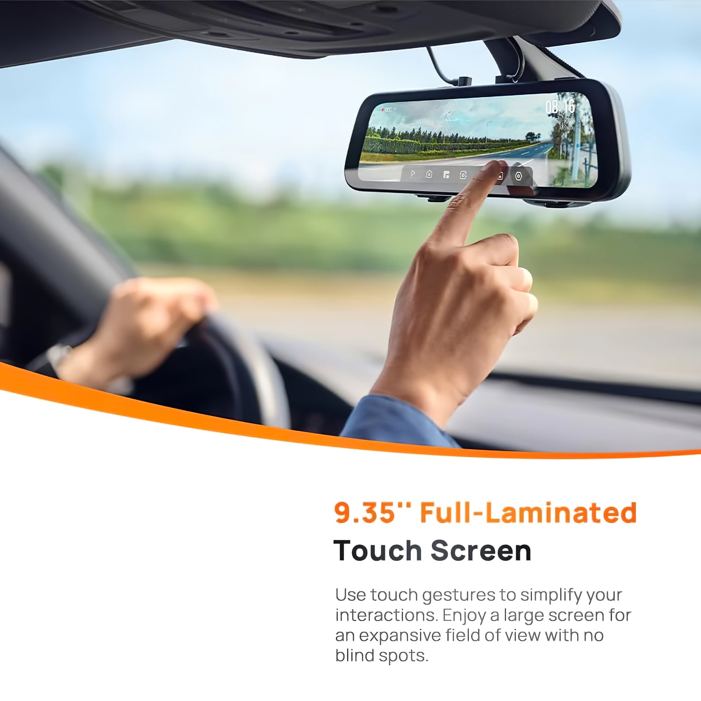 Автомобилна камера предна и задна 70mai Dash Cam S500, 3K, Wi-Fi, Дисплей 9.35 инча