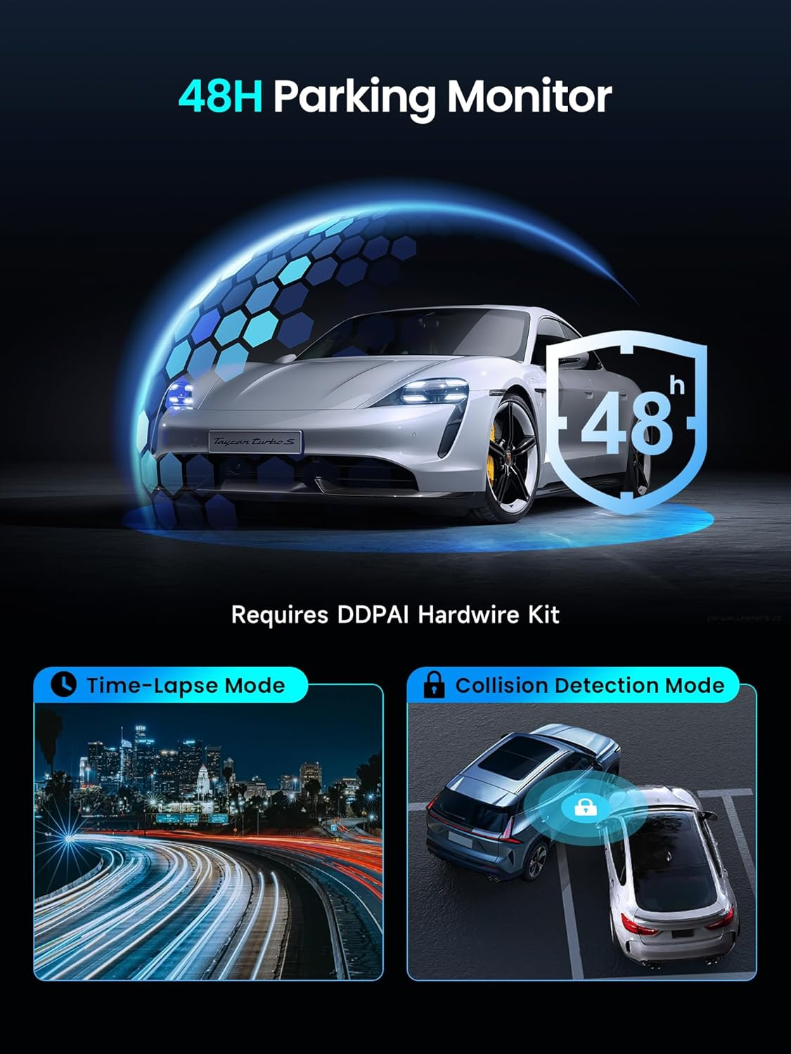 Автомобилна камера предна и задна DDPAI Z50 Pro Dual, 4K, Wi-Fi, GPS, Дисплей 3 инча