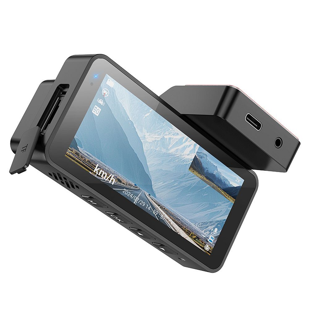 Автомобилна камера предна и задна HOCO DV12, 2K, Wi-Fi, GPS, Дисплей 3.69 инча