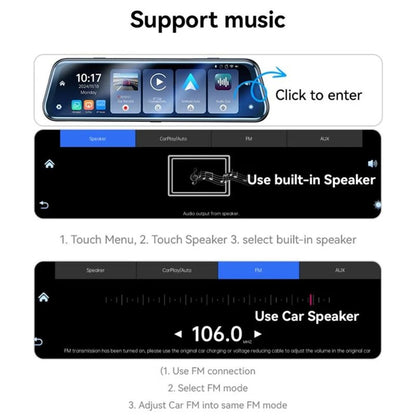 Автомобилна камера Yesido KM24 с Carplay / Android Auto, 4K, Дисплей 9.66 инча