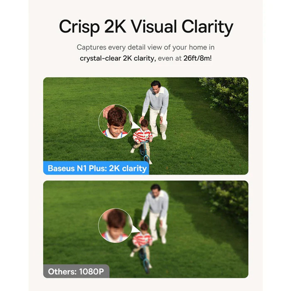 Baseus N1 Plus Surveillance Camera, Wi-Fi, 2K, IP67, Outdoor, White S0TV022132