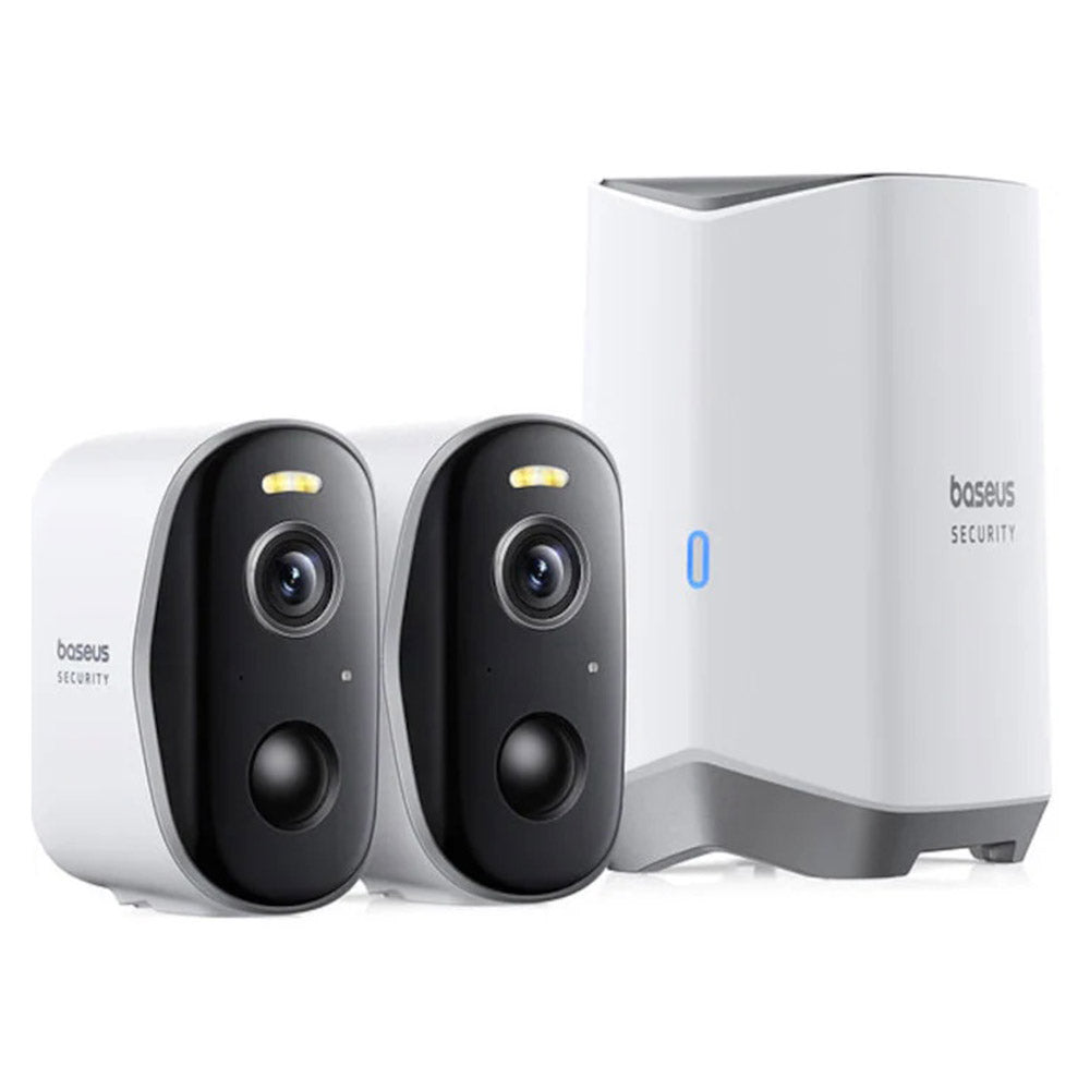 Камера за наблюдение Baseus N1 Plus, Wi-Fi, 2K, IP67, Външна, Комплект 2 броя S0TW012131