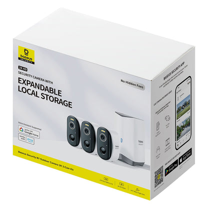 Камера за наблюдение Baseus N1, Wi-Fi, 2K, IP67, външна, комплект 3 броя S0TW012131
