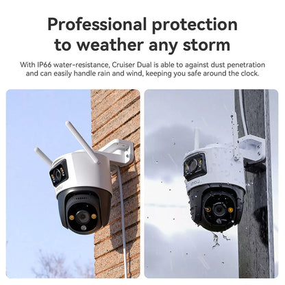 Imou Cruiser Dual Surveillance Camera, Wi-Fi, 2.8K + 2K, IP66, Outdoor, White IPC-S7XP-8M0WED-0360B