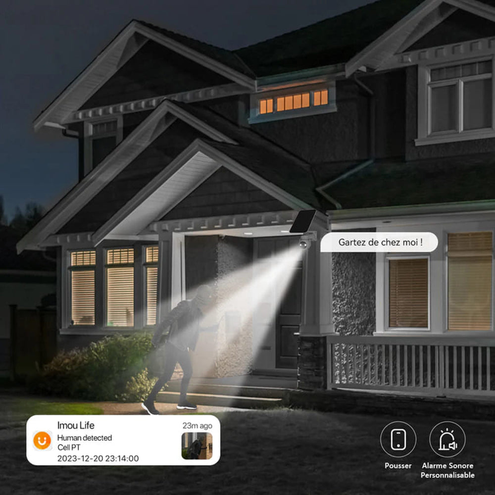 Камера за наблюдение Imou Cell PT Kit, Wi-Fi, 2K, IP66, Соларен панел, Външна, Бяла KIT/IPC-K9EP-3T0WE/FSP12-TYPEC