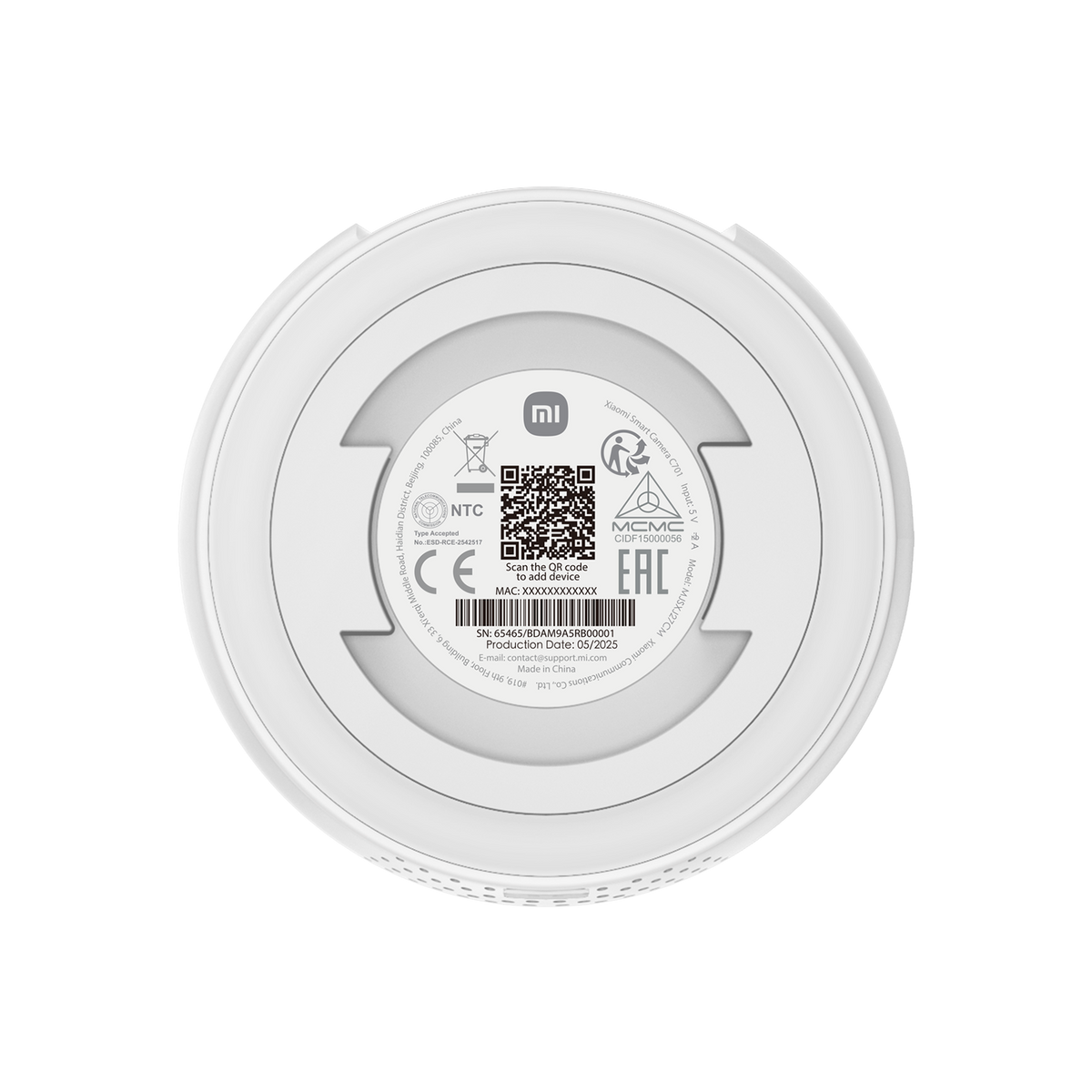 Видеокамера за наблюдение Xiaomi C701, Wi-Fi, 4K, за вътрешен монтаж BHR07X7EU