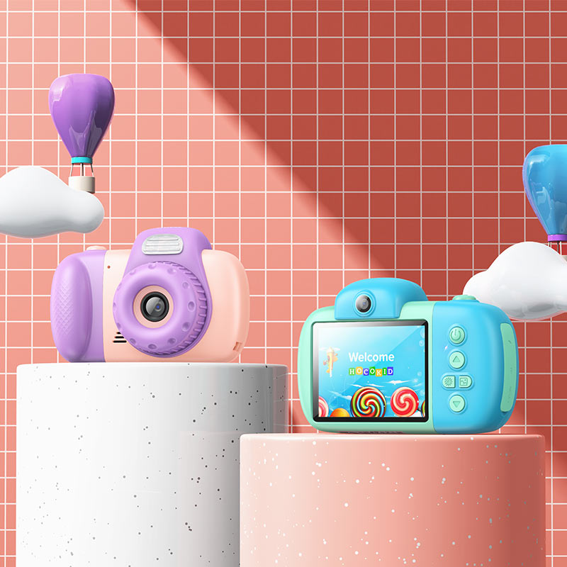 Цифрова камера HOCO DV201 Kids, 1080P, 2MP, Розова