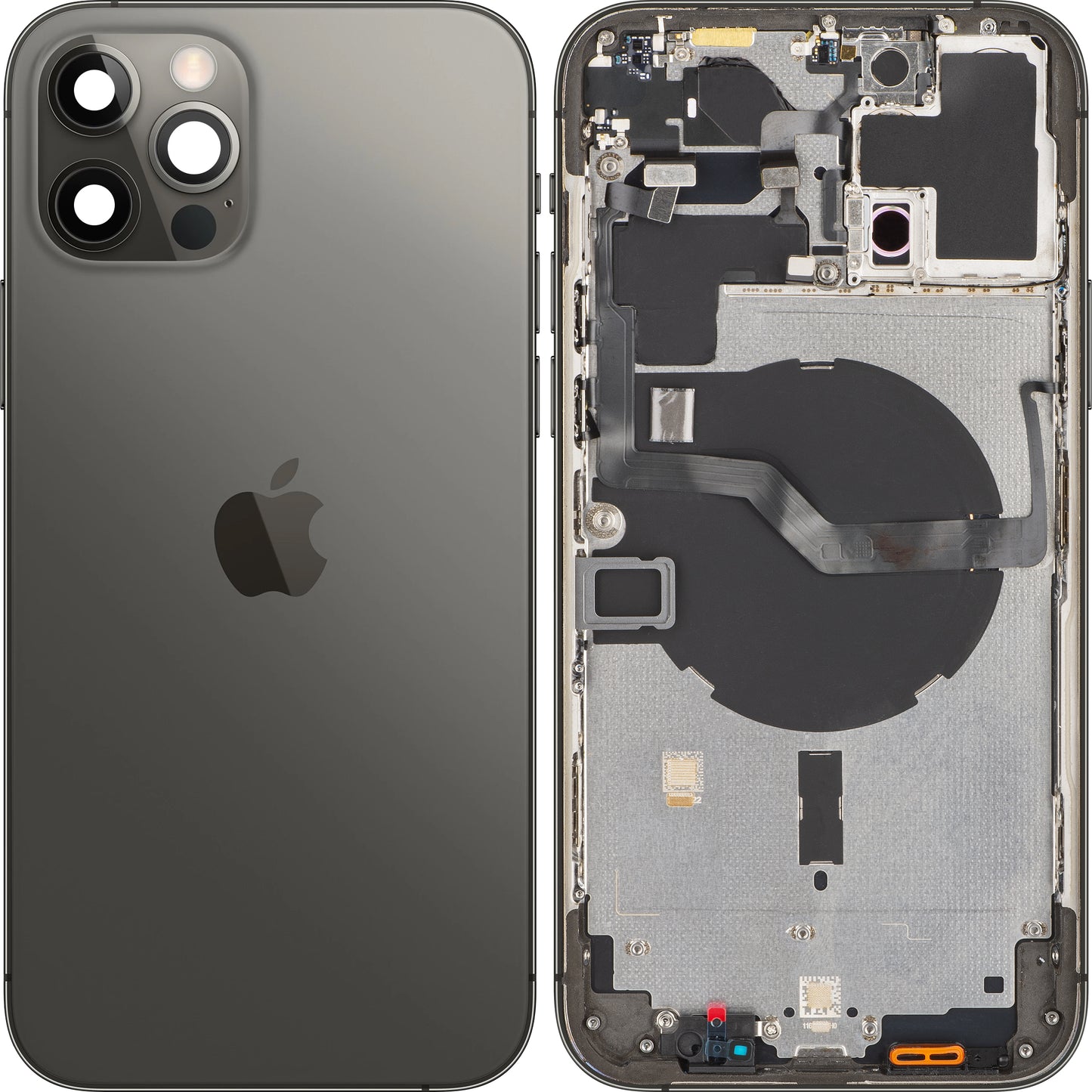 Капак за батерията на Apple iPhone 12 Pro Max, с половин калъф, черен (графит), Swap 