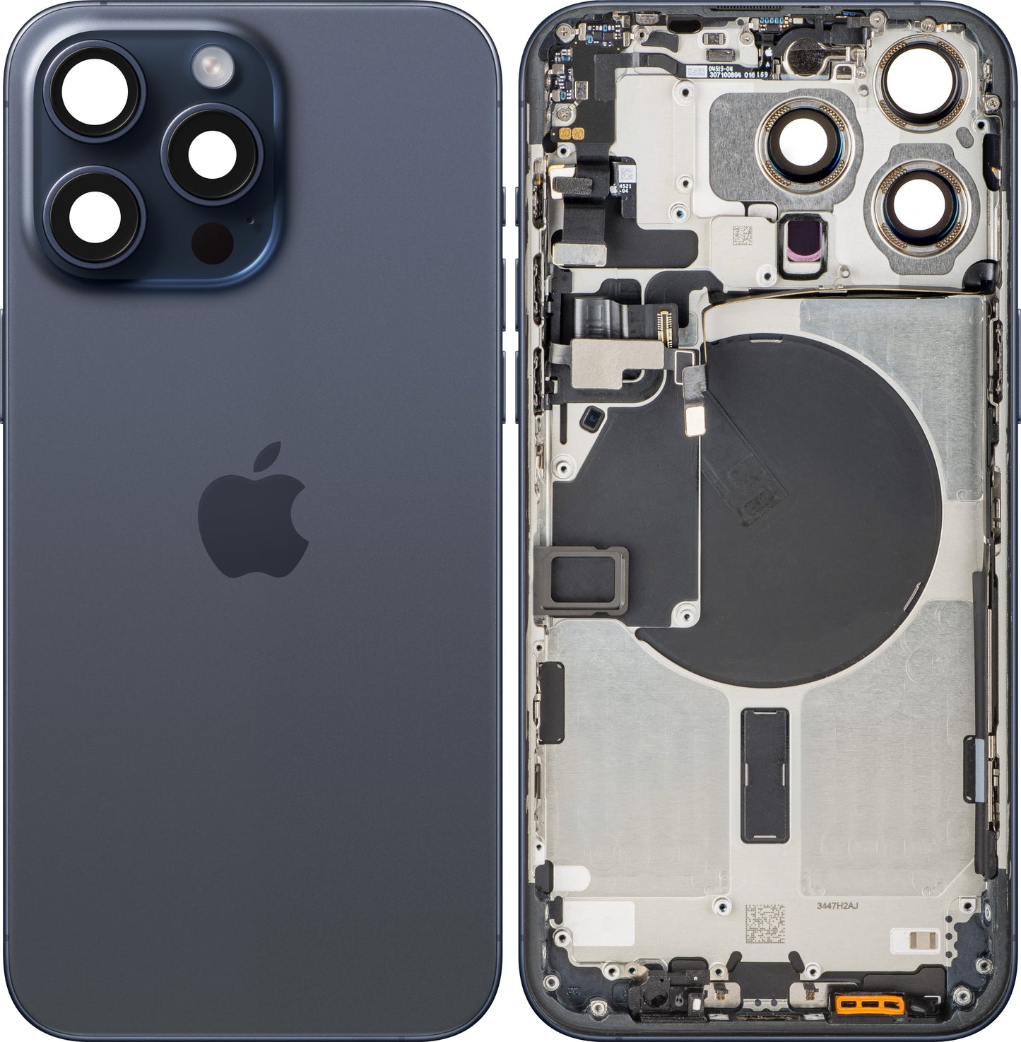 Капак на батерията Apple iPhone 15 Pro Max, със среден корпус, Син (Blue Titanium), Swap
