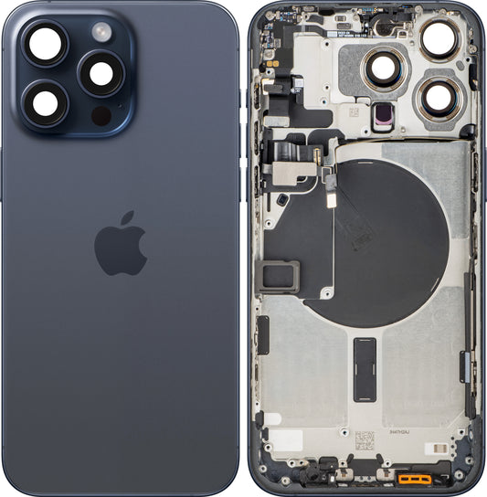 Капак на батерията Apple iPhone 15 Pro Max, със среден корпус, Син (Blue Titanium), Swap