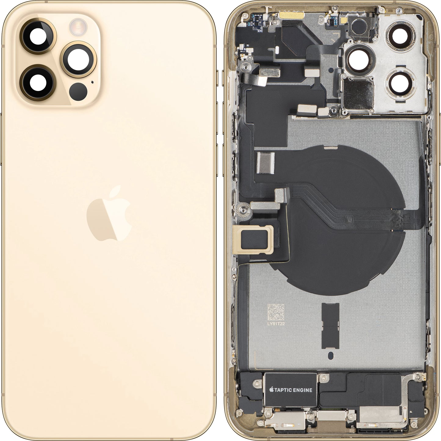 Капак на батерията Apple iPhone 12 Pro Max, със средна корпусна част, пълен комплект, златист, Swap