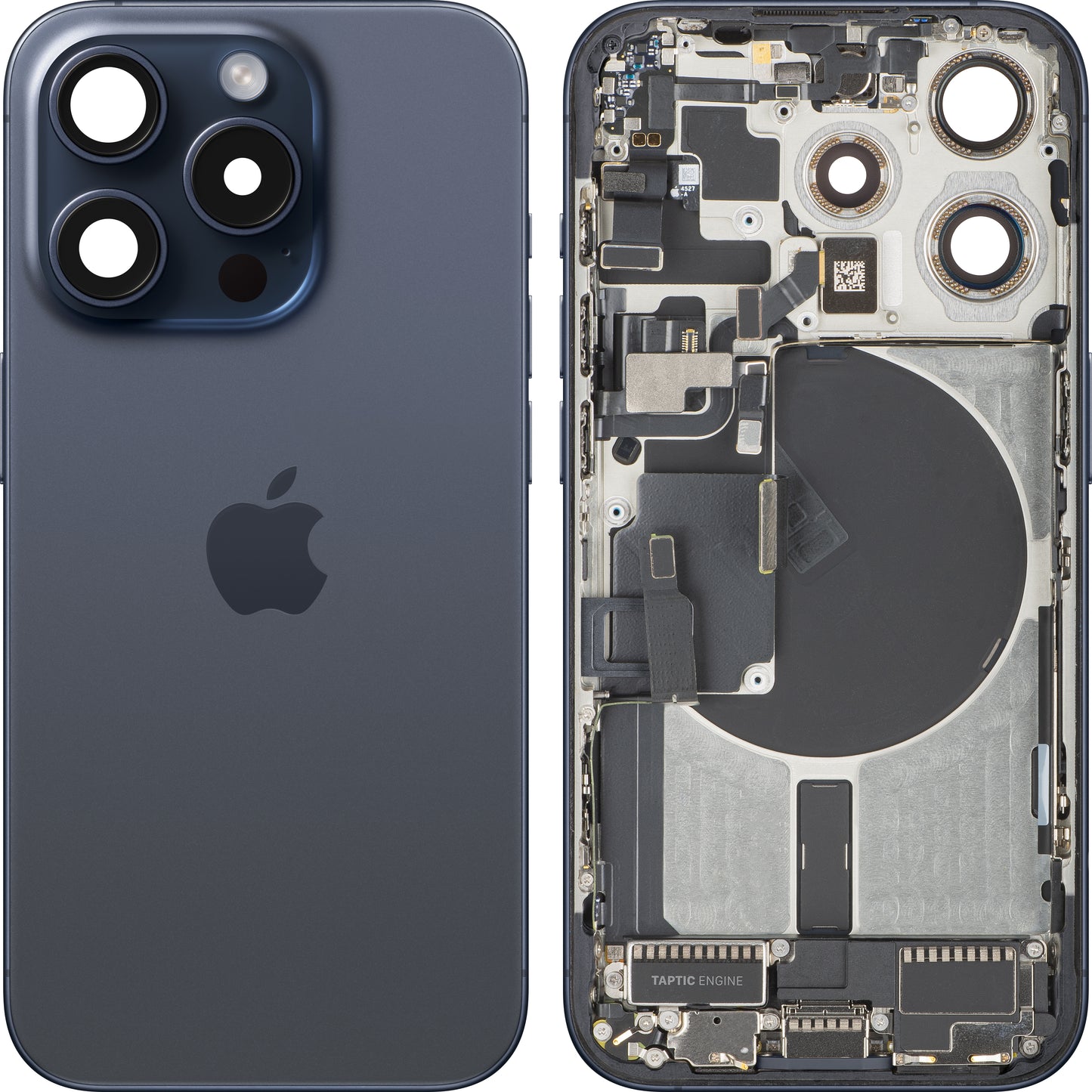 Капак на батерията Apple iPhone 15 Pro, със средна корпусна част, пълен комплект, син (Blue Titanium), Swap