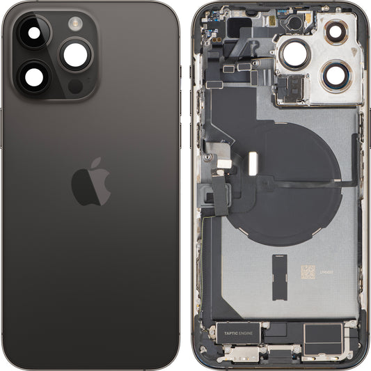 Капак на батерията Apple iPhone 14 Pro Max, със средна корпусна част, пълен комплект, черен (Space Black), Swap