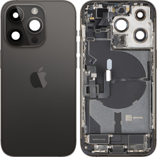 Капак на батерията Apple iPhone 14 Pro, със средна корпусна част, пълен комплект, черен (Space Black), Swap