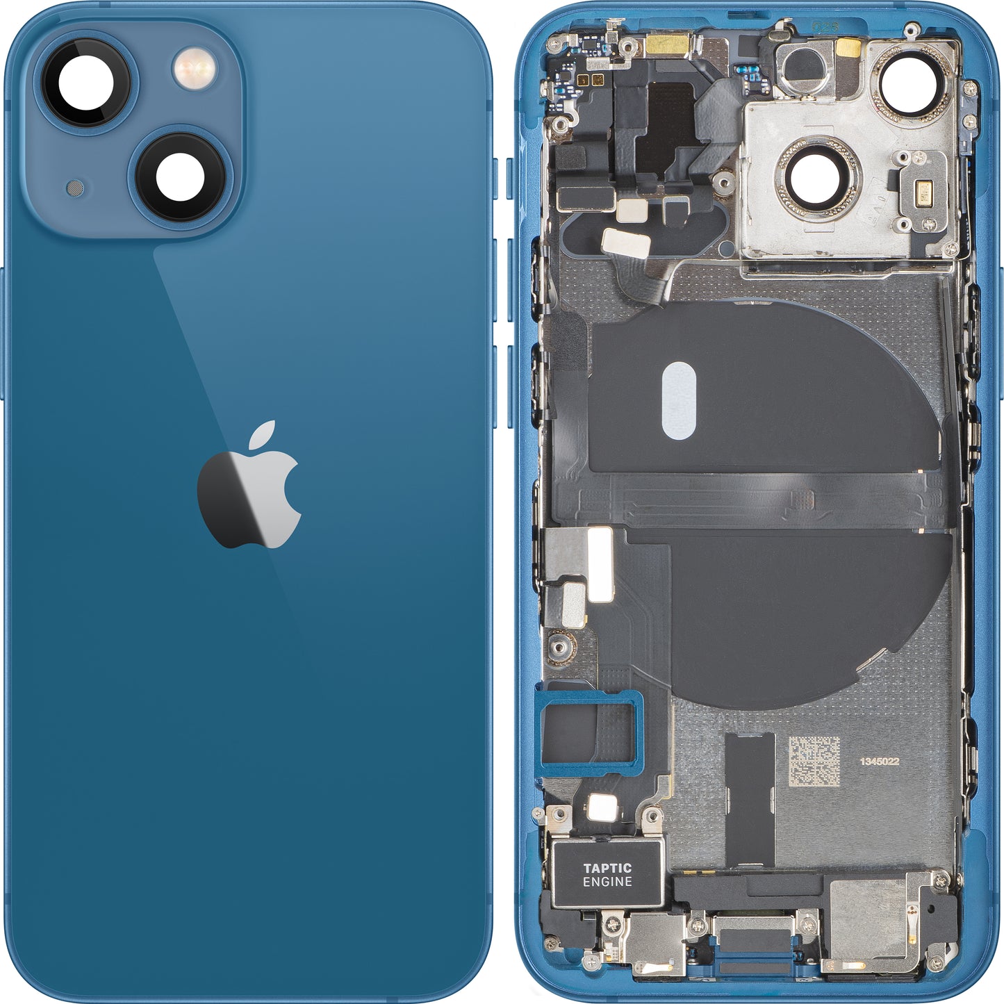 Apple iPhone 13 mini Battery Cover, With Middle Frame, Full Parts, Blue, Swap
