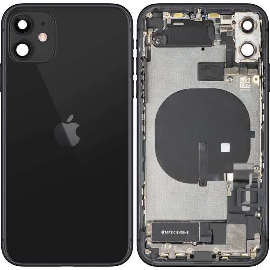 Капак на батерията Apple iPhone 11, със средна корпусна част, пълен комплект, черен, Swap