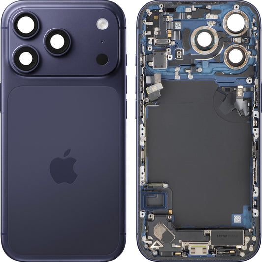 Капак на батерията Apple iPhone 17 Pro, със среден корпус, пълен комплект, тъмносин (Deep Blue), Swap