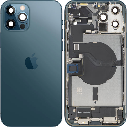 Капак на батерията Apple iPhone 12 Pro, със средна корпусна част, пълен комплект, син (Pacific Blue), Swap